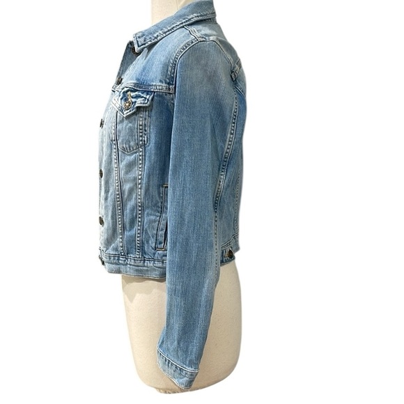 Levis 2015 Distressed Jean Jacket Production Sample SZ M Blue - Picture 2 of 5